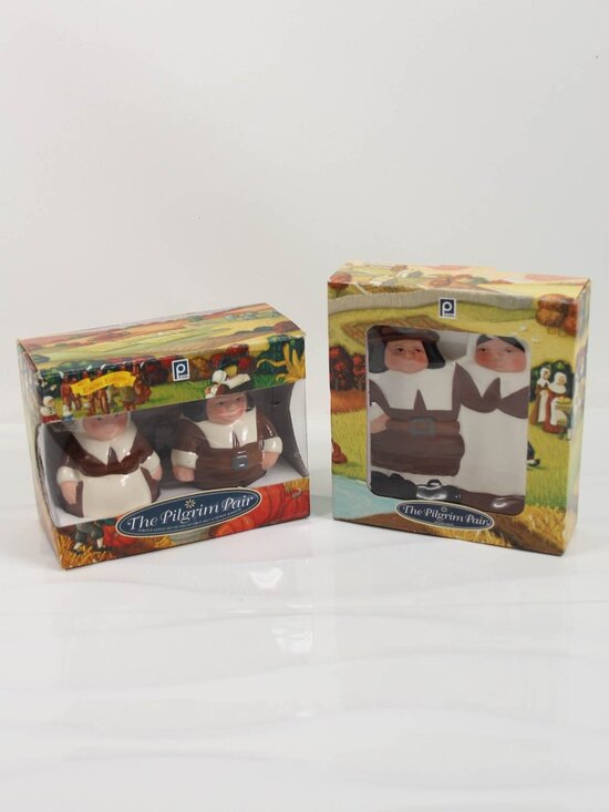 Publix Other - Publix The Pilgrim Pair Salt & Pepper Shakers + Spoon Rest Thanksgiving